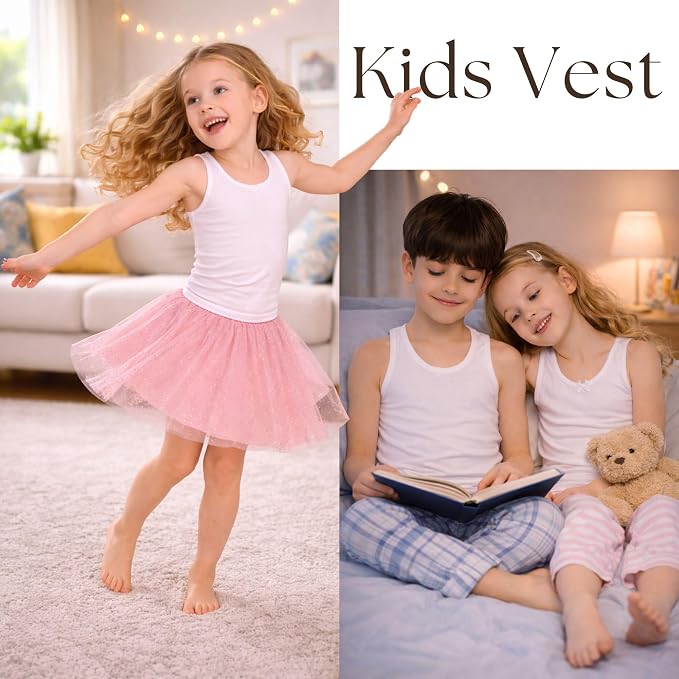 Girls vest 100% Cotton (6 Pack)