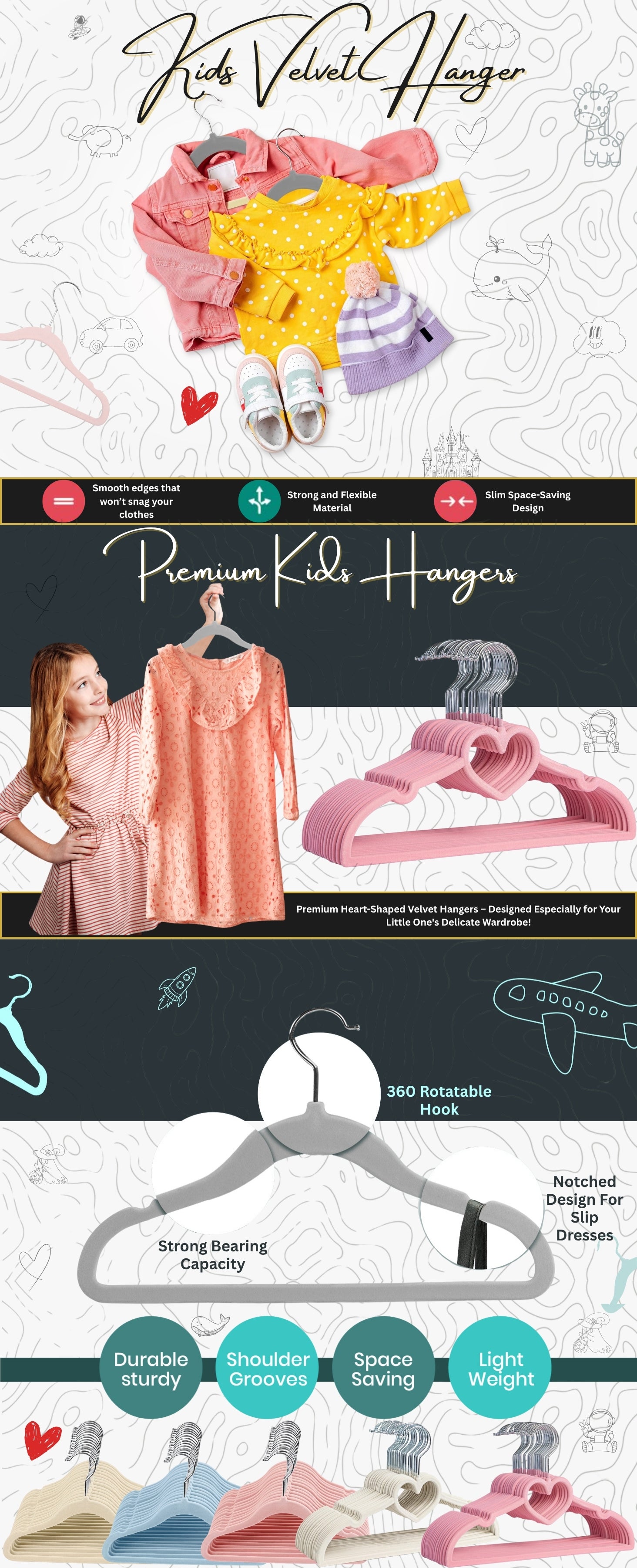Kids Velvet Hangers (30 Pack)