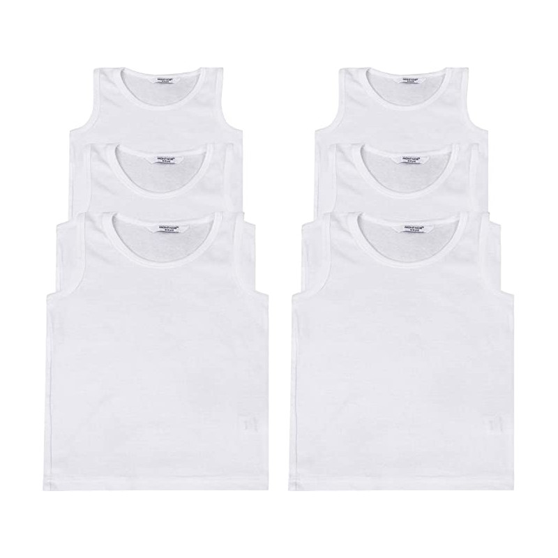 Kids Girls Ribbed Vest Top 100% Thick Cotton Fashion Tank Tops T Shirt 2-13  Year