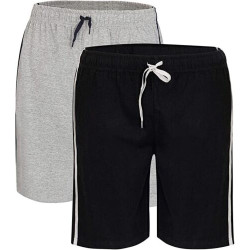 2 Pack Men's Cotton Lounge Wear Shorts With Elasticated Waist Super Soft